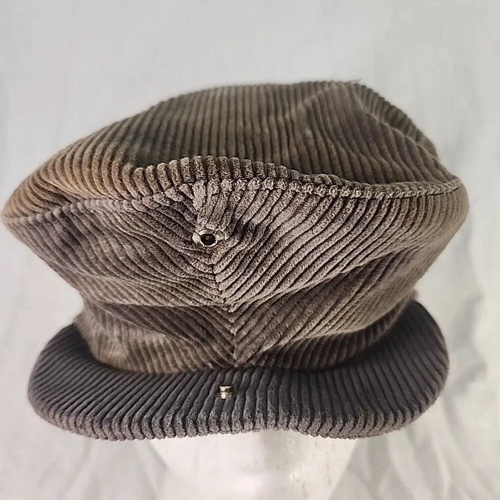 Newsboy Snap Cap Brown Corduroy Amalgamated Clothing & Textile Workers Union USA